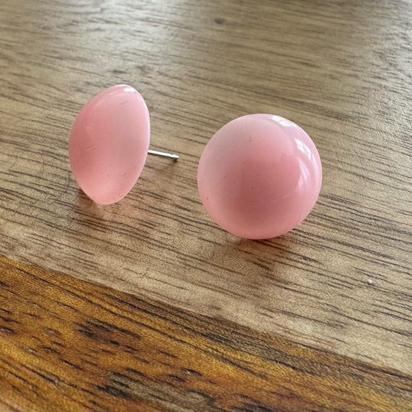 Candy Dot Stud Round Earrings Pink - Picture 2 of 7